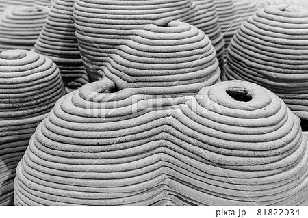 3D Concrete printing (3DCP). Cement printed objects from building printer technology. 81822034