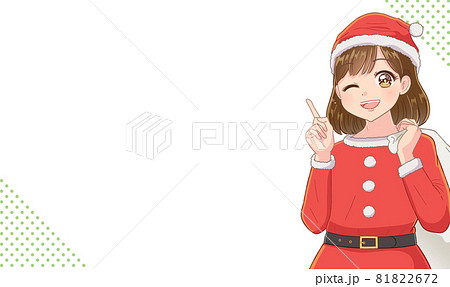 サンタのかわいい女の子のイラスト素材