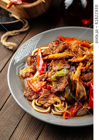 Asian uyghur dish guiru lagman noodles Asian uyghur dish guiru lagman noodles 81822930