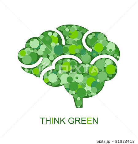 Think green concept. Abstract silhouette with circles. 81823418