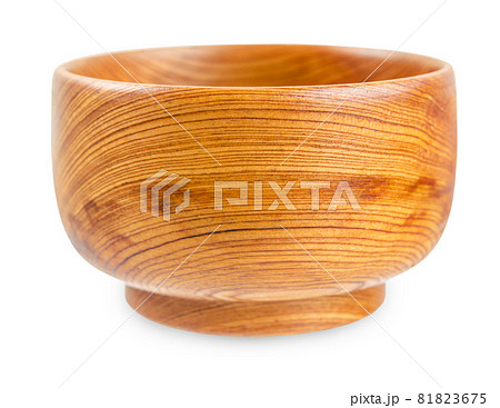 Empty wooden cup isolated on white background. Empty wooden cup isolated on white background. 81823675