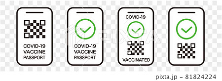 Vaccine passport vector icon set. Covid-19 coronav Vaccine passport vector icon set. Covid-19 coronav 81824224