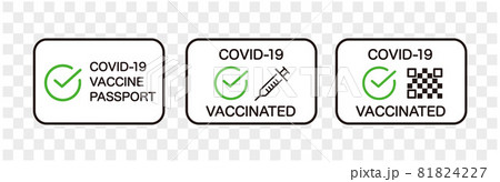 Vaccine passport vector icon set. Covid-19 coronav Vaccine passport vector icon set. Covid-19 coronav 81824227
