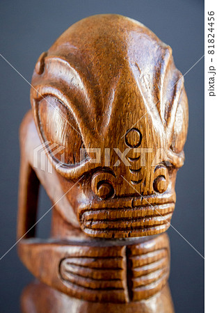 traditional wooden Polynesian tiki from Marquesas Islands 81824456