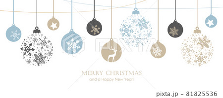merry christmas card with hanging ball decoratoin merry christmas card with hanging ball decoratoin 81825536