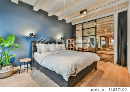 Beautiful interior design of modern and cozy bedroom Beautiful interior design of modern and cozy bedroom 81827109