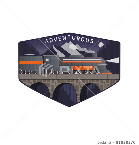 Adventure vector design with train and mountains 81828370