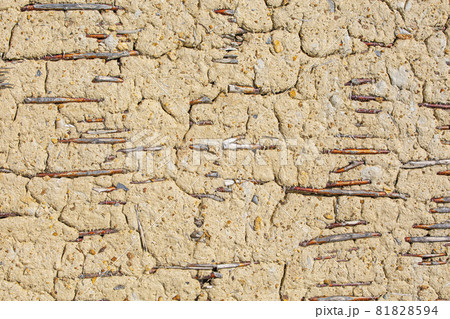 Wicker wall with clay of old rural village farm barn Wicker wall with clay of old rural village farm barn 81828594
