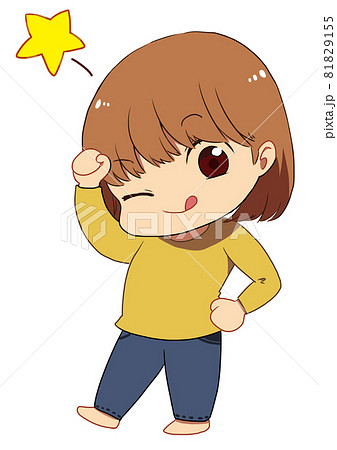 て へ ぺろ かわいい 画像 てへぺろする女性のイラスト素材 81829155 -