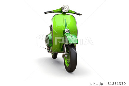 Vintage european green scooter on a white background. 3d rendering. 81831330