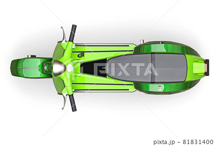 Vintage european green scooter on a white background. 3d rendering. 81831400
