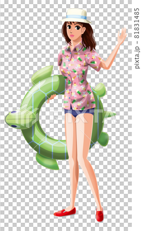 アロハ女子_浮輪 81831485