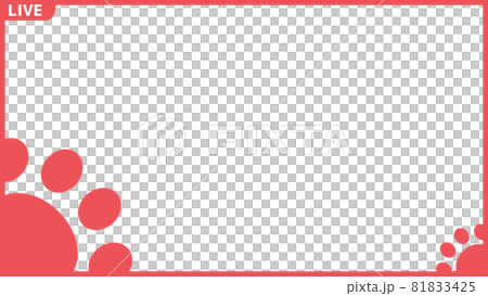 サムネイルフレーム 肉球 左下フリースペース 1 のイラスト素材