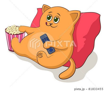 Cartoon Cat Televiewerのイラスト素材