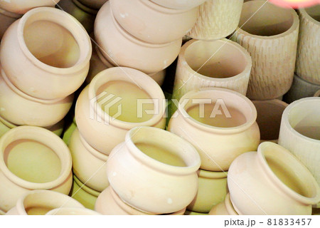 PERAK, MALAYSIA -JULY 9, 2016: Malay traditional pottery designs which have been commercialized and diversified designs and sizes. PERAK, MALAYSIA -JULY 9, 2016: Malay traditional pottery designs which have been commercialized and diversified designs and sizes. 81833457