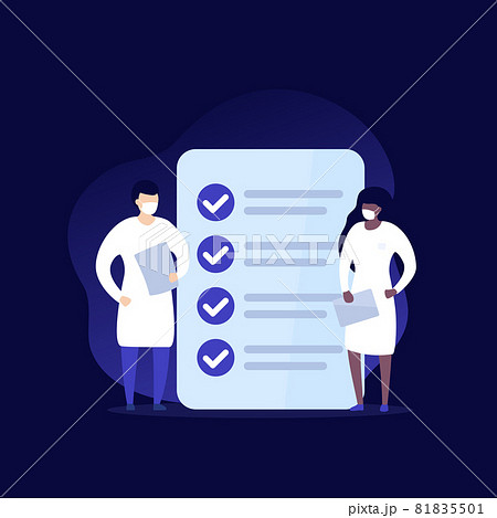 Medical examination vector icon with doctors Medical examination vector icon with doctors 81835501