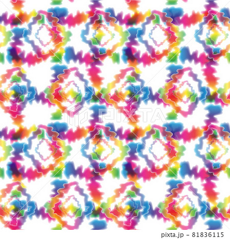 Hippie Tie Dye Rainbow LGBT Plaid Seamless Pattern in Abstract Background Style. Colorful Shibori Psychedelic Texture with Check and Stripes 81836115