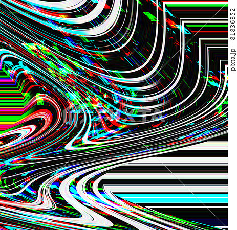 Glitch psychedelic background. Old TV screen error. Digital pixel noise abstract design. Photo glitch. Television signal fail. Technical problem grunge wallpaper. Colorful noise 81836352