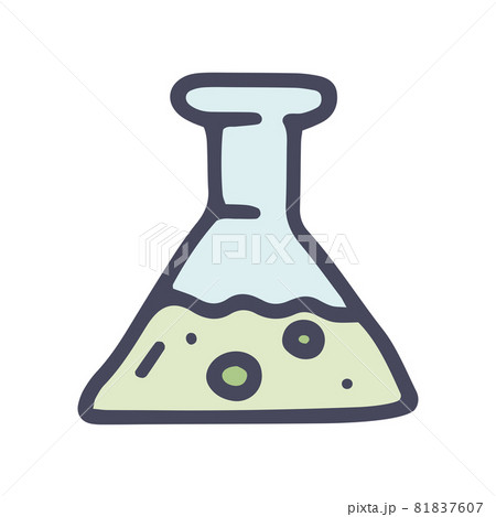 chemistry flask color vector doodle simple icon 81837607