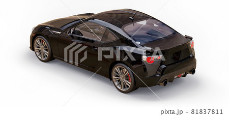 Black small sports car coupe. 3d rendering. Black small sports car coupe. 3d rendering. 81837811