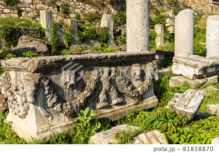 Ancient Greek ruins in Roman Agora, Athens, Greece, Europe Ancient Greek ruins in Roman Agora, Athens, Greece, Europe 81838870