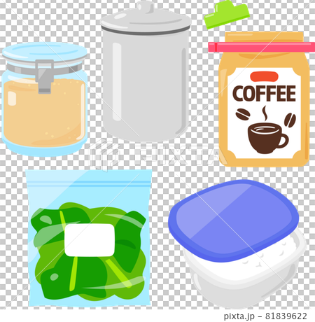 Illustration set of food preservation products 81839622