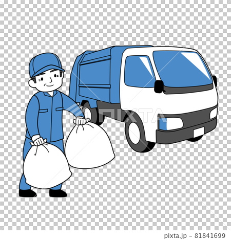 垃圾車和微笑的老人（簡單） 81841699