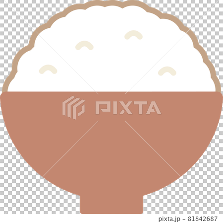 白米 イラスト シンプル かわいい アイコンのイラスト素材