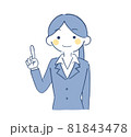 指を指す女性 81843478