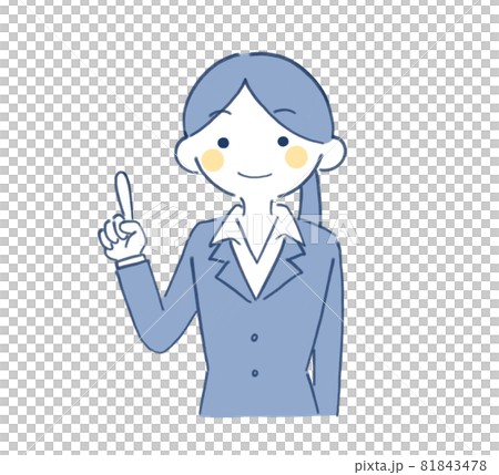A woman pointing her finger - Stock Illustration [81843478] - PIXTA