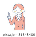 指を指す女性 81843480