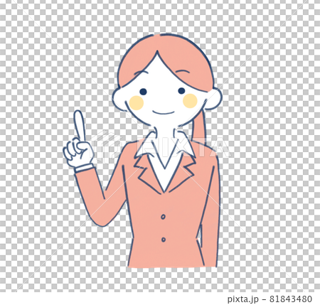 指を指す女性 81843480