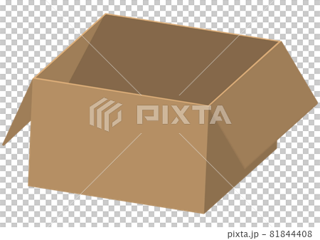 蓋の開いた段ボール箱のイラスト素材