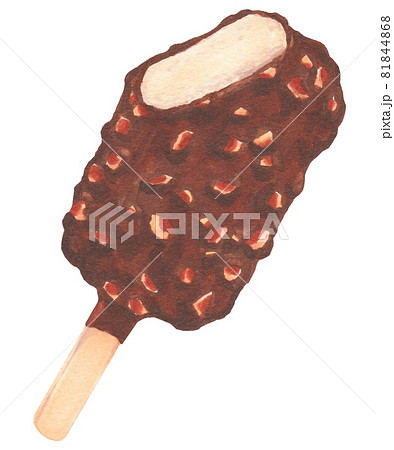 手描き飲食メニュー アーモンドチョコアイスバーのイラスト素材