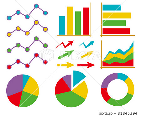 Graph/Mathematics (Set Of Colorful Line Graphs,... - Stock Illustration  [81845394] - Pixta