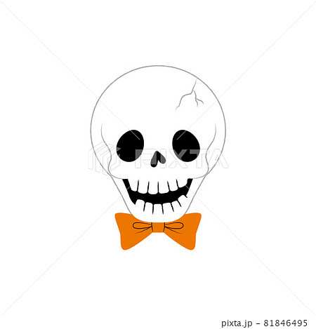 おしゃれなガイコツのイラスト素材