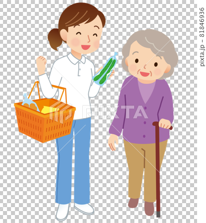 Helper who accompanies shopping Elderly care Helper who accompanies shopping Elderly care 81846936
