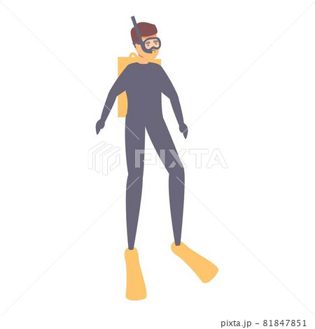 Scuba diving club icon cartoon vector. Sea diver 81847851
