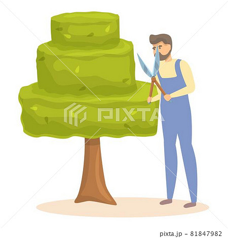 Park tree cutting icon cartoon vector. Garden... - Stock Illustration  [81847982] - PIXTA