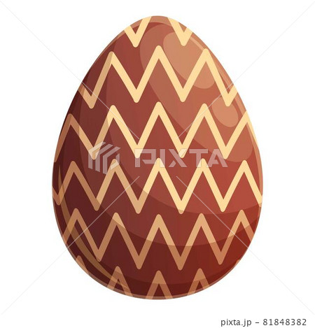 Zigzag chocolate egg icon cartoon vector. Dark candy Zigzag chocolate egg icon cartoon vector. Dark candy 81848382