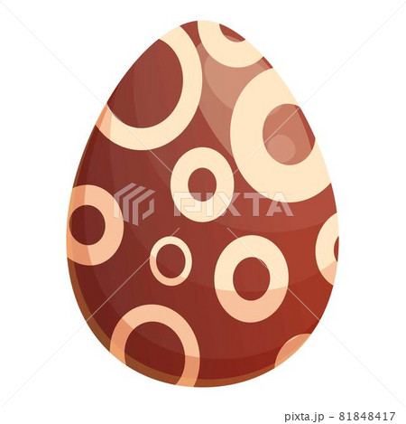Circle chocolate egg icon cartoon vector. Dark candy 81848417