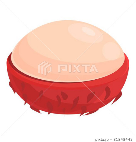 Exotic rambutan icon cartoon vector. Tropical fruit 81848445