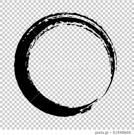 Round Japanese style material with a brush 81848608