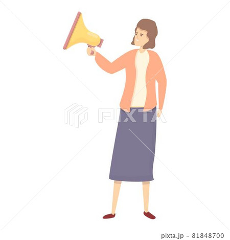 Hiring megaphone icon cartoon vector. Seeking job 81848700
