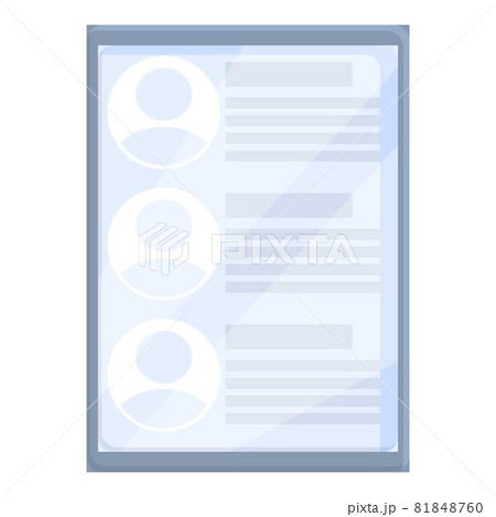 Tablet online recruit icon cartoon vector. Human job Tablet online recruit icon cartoon vector. Human job 81848760