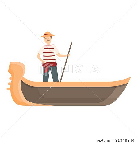 Italy gondola icon cartoon vector. Venice boat 81848844