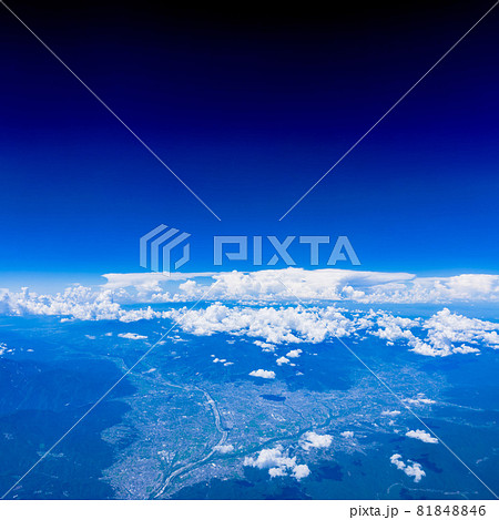 甲府盆地　空撮　【 社会科 地理 の イメージ 】 81848846