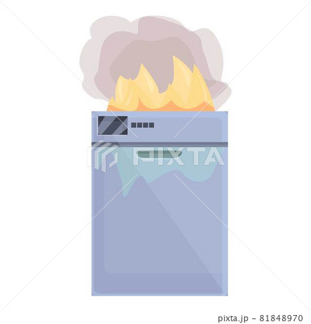 Heating dishwasher icon cartoon vector. Plumber service 81848970