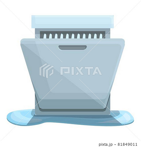 Leaking dishwasher icon cartoon vector. Plumber service Leaking dishwasher icon cartoon vector. Plumber service 81849011