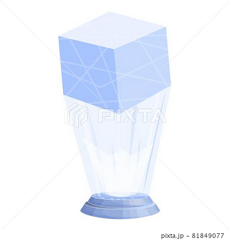 Hologram cube icon cartoon vector. Virtual reality Hologram cube icon cartoon vector. Virtual reality 81849077